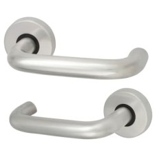 Exel Satin Aluminium 19mm Return to Door Handles on Round Rose 