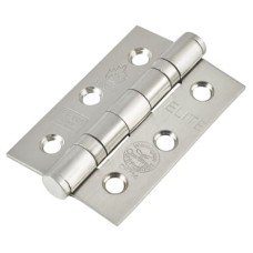 Twin Ball Bearing Grade 7 Butt Fire Door Hinge - 76 x 51 x 2mm - Satin Stainless Steel - Pair