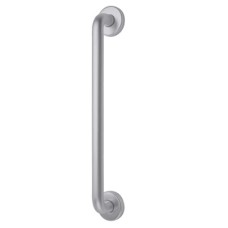 Exel 19mm D-Bar Door Pull Handle on Rose - Screw Fix - 425mm Centres - Satin Aluminium