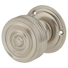 Hampstead Georgian Ringed Mortice Door Knob - 55mm Rose Diameter - Satin Nickel 