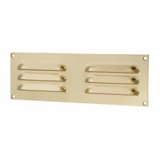 Hampstead Hooded Louvre Vent - 229 x 76mm - 2470mm² Free Air Flow - Polished Brass