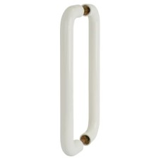 Hoppe AR602/600 Nylon D-Bar Door Pull Handle - Back to Back - 600mm c/c - Diamond White