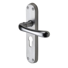 M Marcus Satin Chrome Euro Lock Door Handle - Donna Range - 183 x 42mm