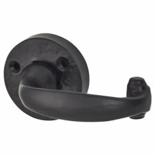 Olde Forge Antique Black Windsor Door Handles on Round Rose 