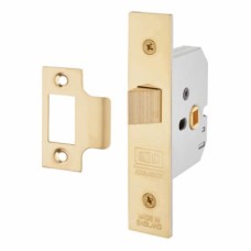 UNION 2677 Flat Pattern Mortice Latch - 65mm Case - 44mm Backset - Polished Brass