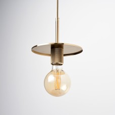 Exel Savaneta Knurled Ceiling Light Pendant - Satin Brass Fittings and Plate