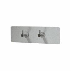Hampstead Hook on Plate - 240 x 75mm - 2 Hooks - Satin Stainless Steel