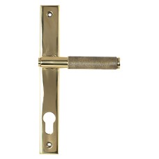 From The Anvil Brompton uPVC Slimline Knurled Multipoint Door Handle - 92mm c/c - Polished Brass