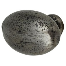 Olde Forge Solid Oval Cabinet Knob - 35 x 30mm - Lacquered Iron
