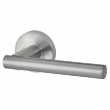 Jigtech Satin Chrome Door Handles on Round Rose - Eden Range 