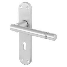 Exel Satin Chrome Keyhole Lock Door Handle - Bologna Range - 182 x 32mm