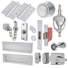 Front Door Furniture Kit - Polished Chrome