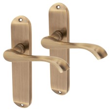 Exel Antique Brass Scroll Latch Door Handle - Ancona Range - 180 x 39mm