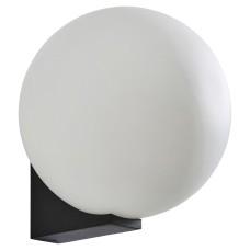 Forum Spa Thiva Bathroom Wall Light - IP44 - Textured Black & Opal Glass Shade