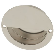 Exel Circular Flush Cabinet Pull Handle - 90mm Diameter - Polished Stainless Steel