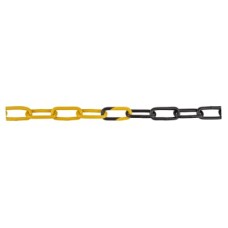 Welded Steel Chain - 6 x 42mm - 10m Length - Yellow/Black