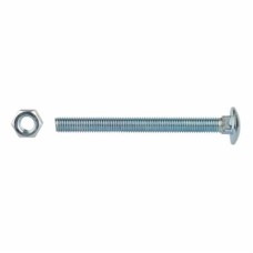 Carriage / Coach Bolt with Nut - M6 x 75mm - Zinc Plated - Pack of 10