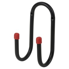 Tubular Garage and Shed Double Storage Hook - 50mm Depth - Black & Red