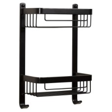 Croydex Wirework Shower Cosmetic Basket - Two Tier - 390 x 256 x 127mm - Matt Black