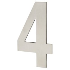 Hampstead 100mm Concealed Screw Fix Door Numeral - 4 - Satin Stainless Steel