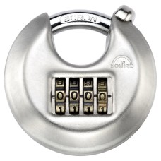 Squire Combination Disc Padlock - 70mm Body - 16 x 20.5mm Shackle - Stainless Steel