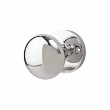 Exel Solid Brass Round Mortice Door Knob - 61mm Rose Diameter - Polished Chrome