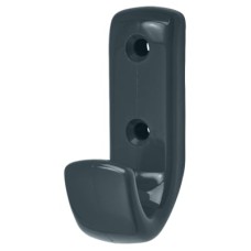 Hoppe AR618 Nylon Single Coat Hook Face Fix - 62 x 20 x 35mm - Anthracite Grey