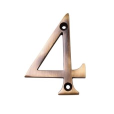Heritage Brass by M Marcus 76mm Screw Fix Door Numeral - 4 - Antique Brass