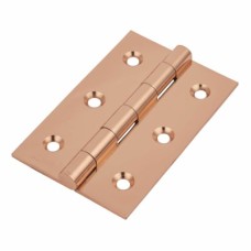 Hampstead Solid Drawn Butt Door Hinge - 75 x 50 x 2mm - Polished Copper - Pair