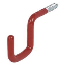 Rothley Tubular Garage and Shed Screw-In Storage Hook - Small Square - 65mm Depth - Red