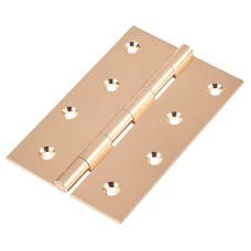 Hampstead Solid Drawn Butt Door Hinge - 100 x 67 x 2mm - Polished Copper - Pair
