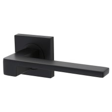 Serozzetta by Carlisle Brass Matt Black Door Handles on Square Rose - Equi Range 