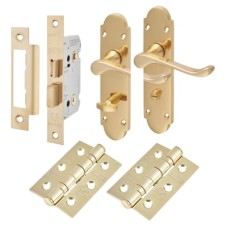 Exel Victorian Summer Bathroom Lock Door Handle Kit - Polished Brass