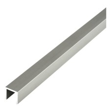 Toilet Cubicle Head Rail - 'U' Channel - 12-13mm Panels - 304 Stainless Steel