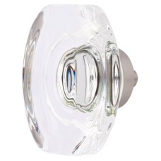 Exel Oblong Glass Cabinet Knob - 45mm Diameter - Satin Nickel