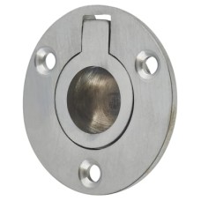 Exel Round Flush Ring Cabinet Pull Handle - 45mm Diameter - Satin Chrome
