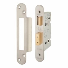 Hampstead Architectural Bathroom Lock - 65mm Case - 44mm Backset - Radius - Satin Stainless Steel