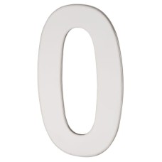 Hampstead 100mm Concealed Screw Fix Door Numeral - 0 - Polished Stainless Steel 