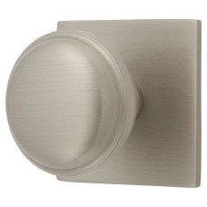 Alexander & Wilks Quantock Cabinet Knob on Square Backplate - 38mm Diameter - Satin Nickel