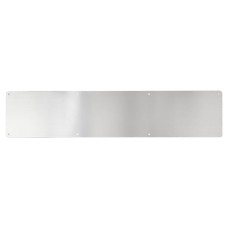 Exel Aluminium Kick Plate - 700 x 150 x 1mm - 8 Screw Holes - Radius - Satin Anodised