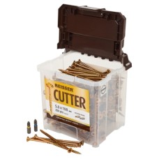 Reisser Cutter Pozi Countersunk Wood Screws Tub - 5.0 x 100mm - Yellow Zinc - Pack of 250