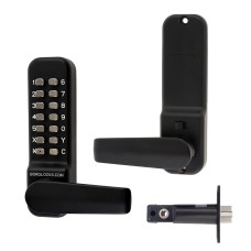 Borg BL4401 Easicode Pro External Marine Grade Push Button Code Lock and Latch - Holdback - Black
