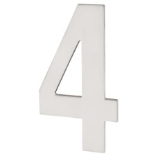 Exel 100mm Concealed Screw Fix Door Numeral - 4 - Polished Stainless Steel 
