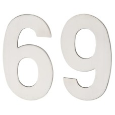 Hampstead 100mm Concealed Screw Fix Door Numeral - 6 / 9 - Polished Stainless Steel 