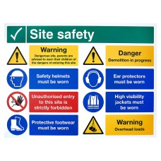 Exel Site Safety Notice Danger Demolition Site Sign - 800 x 600mm - Rigid Plastic