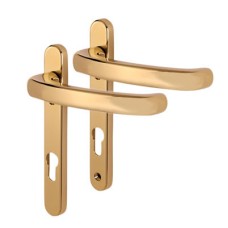 Fab & Fix Windsor uPVC Extended Multipoint Door Handle - 92mm c/c - Hardex Gold