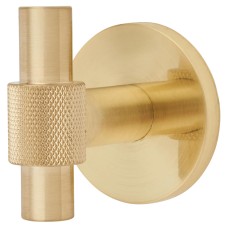 Hampstead Knurled Single Coat Hook - 55 x 52mm - Satin Brass