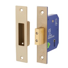5 Lever Deadlock - 65mm Case - 44mm Backset - Satin Nickel