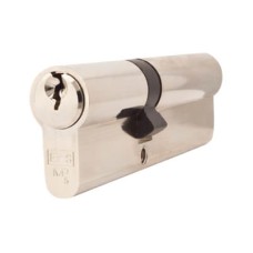 Exel 5 Pin 100mm Euro Double Cylinder - 40 + 60mm - Polished Nickel - Keyed to Differ