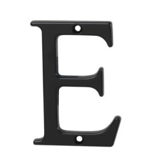 76mm Screw Fix Door Letter - E - Black